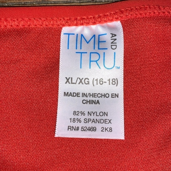 NWT XL 16-18 high waisted bikini bottoms side string burnt orange time and tru - Picture 3 of 6